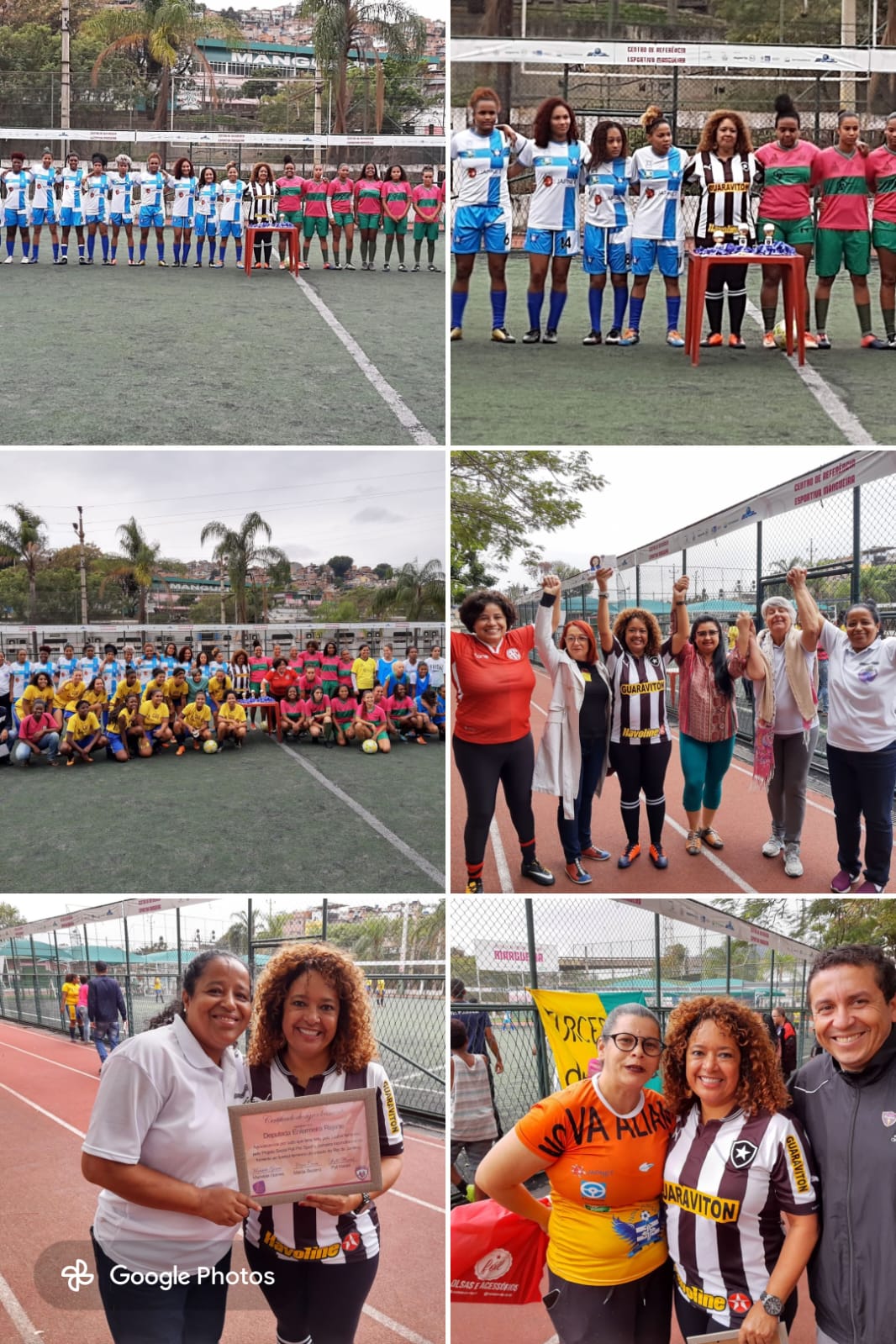 Registro do futebol feminino com participação da Enfermeira Rejane